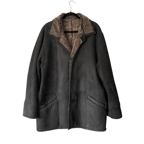 Joseph & Lyman Luxurious Black Shearling Sheepskin Fur Jacket Coat Size 42 Chile - Picture 1 of 10